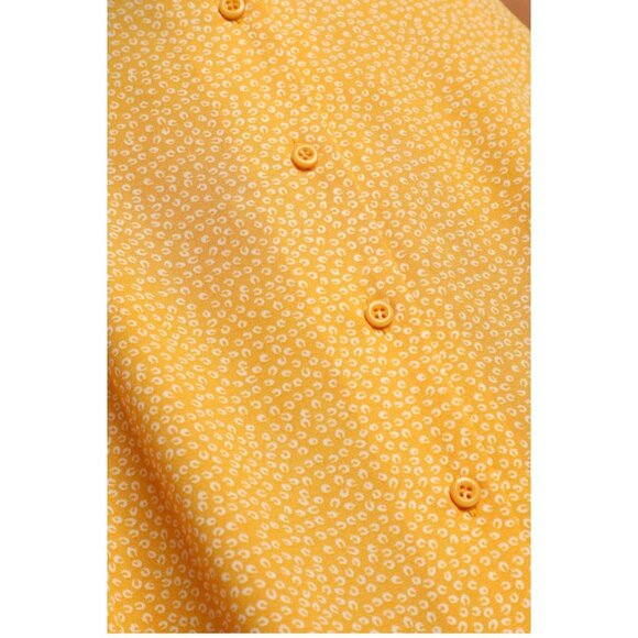 Lulus Castana Mustard Yellow Button-Up Dress With Ruffle Sleeves & Tie Back XL - Picture 16 of 16